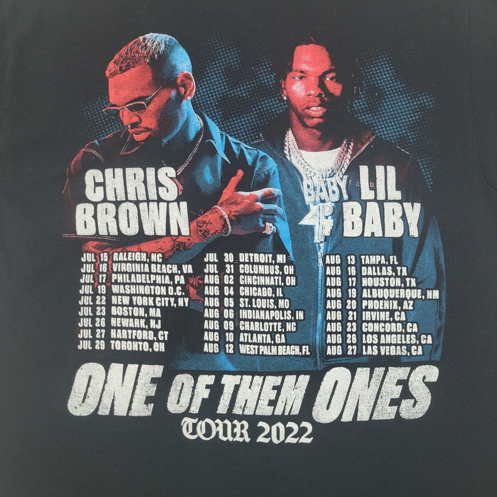 Chris Brown Lil Baby One of them Ones Tour 2022 Shirt Boys Large L Concert Tee - Picture 8 of 8